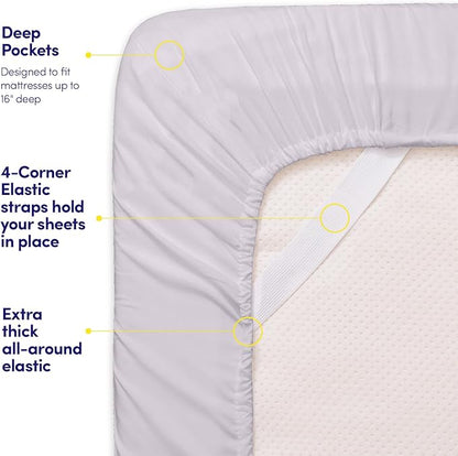 1500 Supreme Collection California King Sheet Sets Lilac - Luxury Hotel Bed Sheets and Pillowcase Set for California King Mattress - Extra Soft, Elastic Corner Straps, Deep Pocket Sheets Lilac