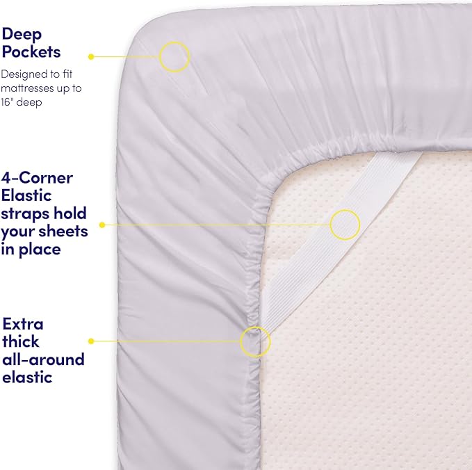 1500 Supreme Collection Full Sheet Sets Lilac - Luxury Hotel Bed Sheets and Pillowcase Set for Full Mattress - Extra Soft, Elastic Corner Straps, Deep Pocket Sheets, Full Lilac