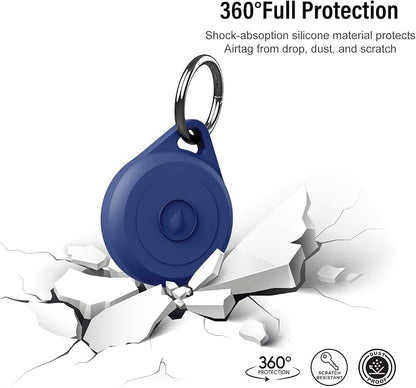 for Air tag Keychain Holder Case for Apple Air tag 1st & 2nd Generation, 4 Pack of IPX8 Waterproof, Fully Shockproof, Anti Scratch for Air tag Holder Case for Key, Kid, Bag, Luggage, Pets Collar