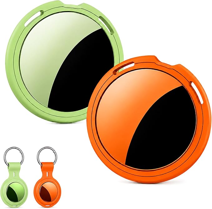 2 Pack Tracker Tags Finder Apple Find My MFi Certified Waterproof iOS Only | Bluetooth Air Smart Tags Item Finder Locator Worldwide Tracking for Key Pets Wallet Backpack Dogs Luggage Replaceable Battery