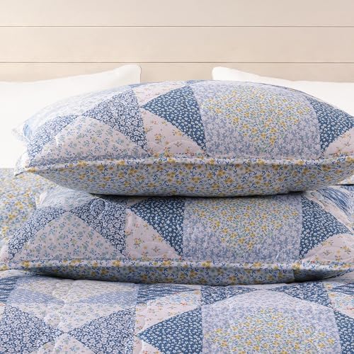 Twin/Twin XL Quilt Set-2 Pieces Soft Bedding Floral Patchwork Coverlet