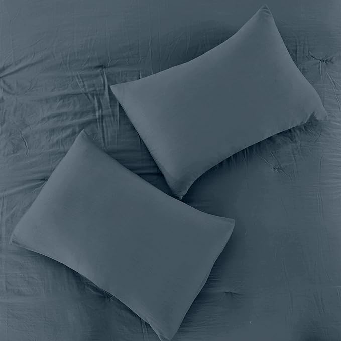 Modern Threads 4-Piece Garment-Washed Comforter Set Beck Denim Queen