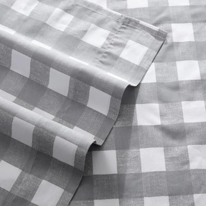 Eddie Bauer - King Sheets, Cotton Percale Bedding Set, Crisp & Cool Home Decor (Lakehouse Plaid, King)