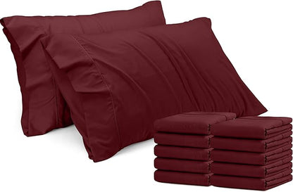 Utopia Bedding Queen Pillow Cases - 12 Pack - Envelope Closure - Soft Brushed Microfiber Fabric - Shrinkage and Fade Resistant Pillow Covers Queen Size 20 X 30 Inches (Queen, Burgundy)