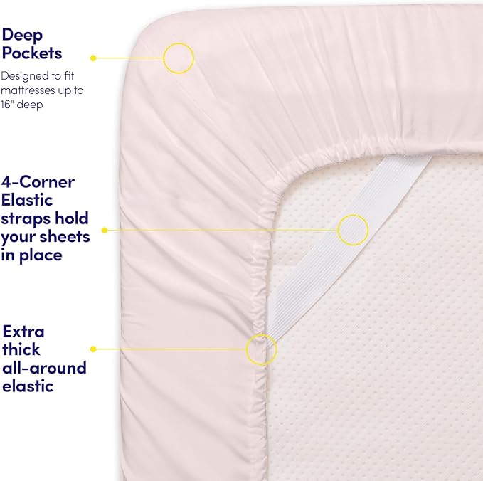 1500 Supreme Collection California King Sheet Sets Pale Pink - Luxury Hotel Bed Sheets and Pillowcase Set for California King Mattress - Extra Soft, Elastic Corner Straps, Deep Pocket Sheets