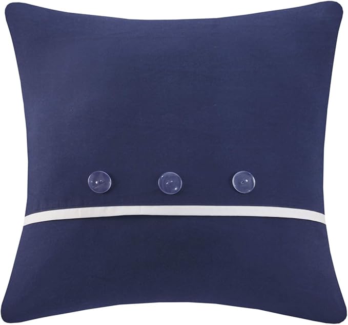 Madison Park Essentials Cozy Bed in A Bag - Reversible Comforter with Complete Sheet Set, Casual Plaid Cabin Design, All Season Cover, Decorative Pillow, Patrick Plaid Navy King(104"x92") 8 Piece