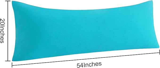 NTBAY Body Pillow Cases Set of 2, 2 Pack Brushed Microfiber 20x54 Pillow Cases, Soft, Wrinkle, Fade, Stain Resistant Blue Pillow Cases with Envelope Closure, 20x54 Inches, Blue
