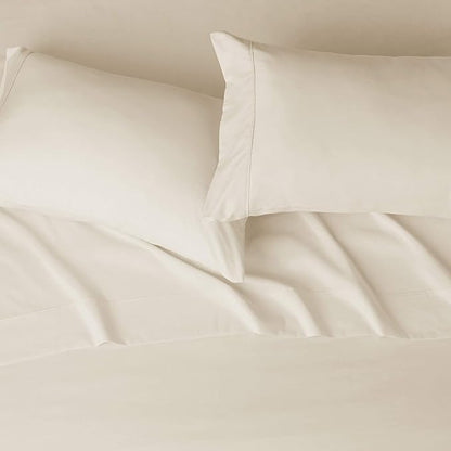 Amazon Basics Breathable, Ultra-Soft Microfiber 4-Piece Bed Sheet Set with 14-Inch Deep Pockets, Wrinkle Resistant, Machine Washable, King, Beige, Solid