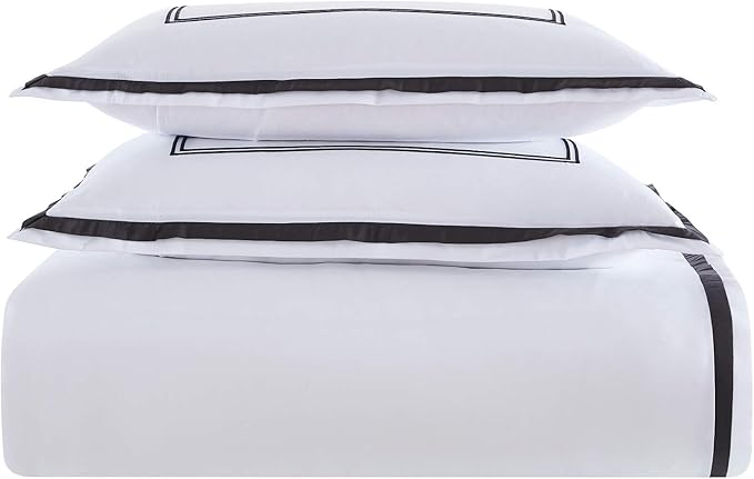 Mellanni Duvet Cover Set - 3 PC Iconic Collection Bedding Set - Hotel Luxury, Extra Soft & Cooling - Microfiber - Button Closure and Corner Ties (Queen, Hotel Gray)