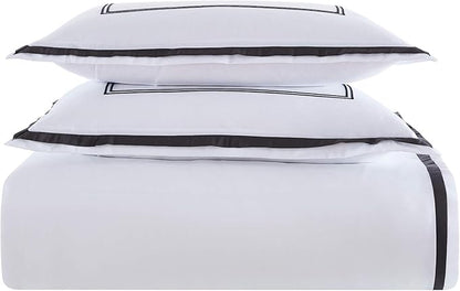 Mellanni Duvet Cover Set - 3 PC Iconic Collection Bedding Set - Hotel Luxury, Extra Soft & Cooling - Microfiber - Button Closure and Corner Ties (Queen, Hotel Gray)