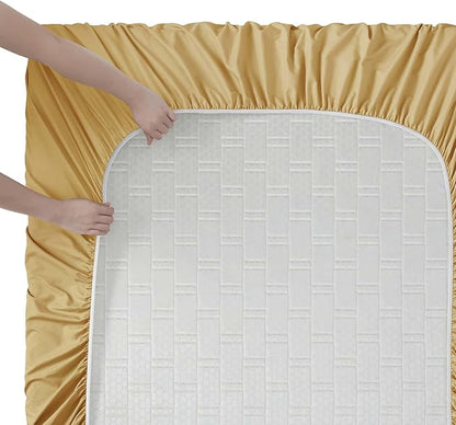 Clara Clark Twin XL Sheets, 5 Piece Set - Hotel Luxury Bed Sheets, Super Soft Bedding Set, Twin XL Size, Camel Gold