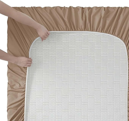 Clara Clark RV Queen Sheets, 6 Piece RV Sheets Set - Hotel Luxury Sheets for RV Bunks, Super Soft Bedding Set, Short Queen,Taupe Sand
