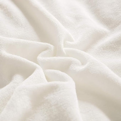 CLOTHKNOW White Comforter Set King Size Velvet Bedding Comforter Sets Soft Flannel Comforter King White Comforter with 2 x Pillow Cases
