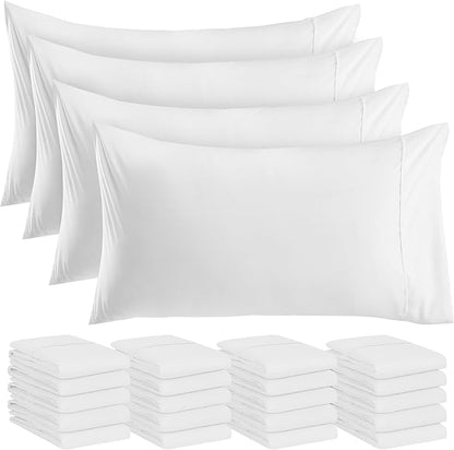 Utopia Bedding Queen Pillow Cases - 24 Pack - Envelope Closure - Soft Brushed Microfiber Fabric - Shrinkage and Fade Resistant Pillow Covers Queen Size 20 X 30 Inches (Queen, White)