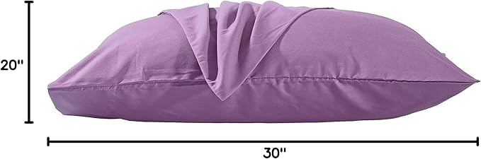 Evolive Ultra Soft Brushed Microfiber Standard Size 20"x30" Pillowcases Pair Set of 2 with Envelope Closure (20"x30" Standard, Lavender)