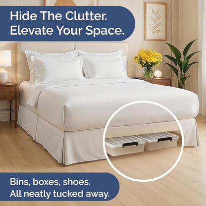 Pleated Bed Skirt Twin Size - 3 Sided Pleated Bed Skirt Twin - Ultra-Soft, Easy Fit with 15 Inch Tailored Drop - Hotel Quality, Wrinkle Free & Fade Resistant - for Women, Men, Kids and Teens - White
