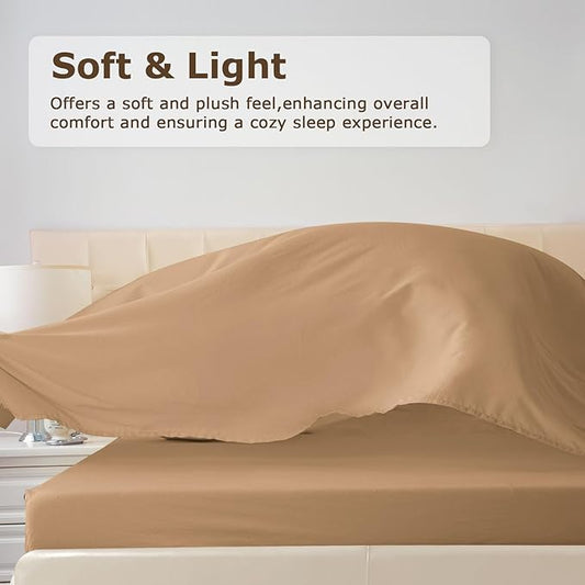 Twin Size Bed Sheet Set - 3 Piece Soft Microfiber Sheets with Deep Pockets, Cooling Technology, and Wrinkle-Free Pillowcase. Hotel-Quality, Durable Bedding, Brush