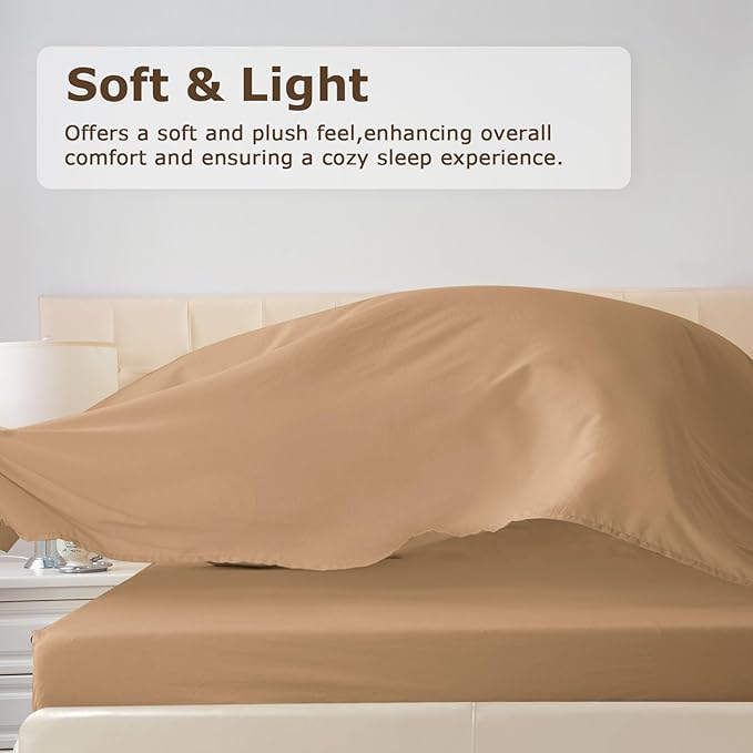 King Size Bed Sheet Set - 4 Piece Soft Microfiber Sheets with Deep Pockets, Cooling Technology, and Wrinkle-Free Pillowcase. Hotel-Quality, Durable Bedding, Brush