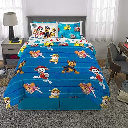 Franco Kids Bedding Super Soft Comforter and Sheet Set with Sham, 7 Piece Full Size, Paw Patrol