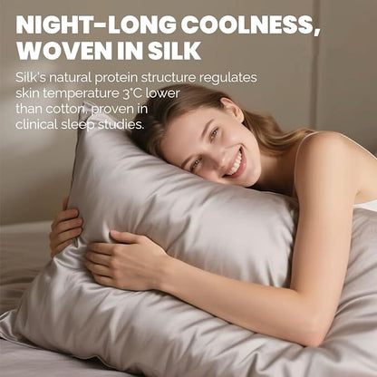 Ravmix Silk Pillow Cases with Zipper, 21momme Mulberry Silk Pillowcase for Hair Skin Health, Soft Smooth Breathable Cool Pillow Cover for Beauty Sleep with Gift Box 1PC(Queen 20"x30", Apricot Gray)