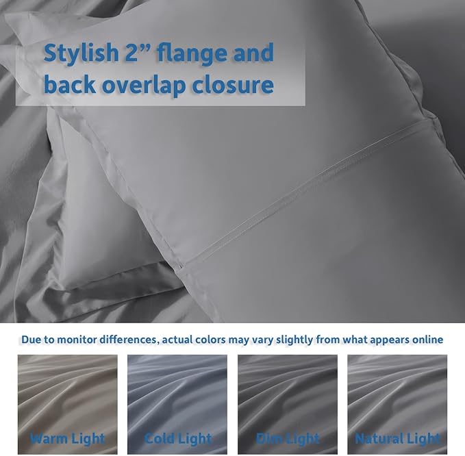 Nestl Grey Duvet Cover Queen Size - Soft Double Brushed Queen Duvet Cover Set, 3 Piece, with Button Closure, 1 Duvet Cover 90x90 inches and 2 Pillow Shams