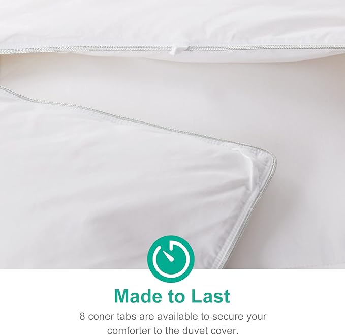 APSMILE All Season Down Feather Fibers Comforter Super King Size - Ultra-Soft High Fill-Power Hotel Collection Duvet Insert, Cloud Fluffy Medium Warm Quilt Comforter (120x120, White)