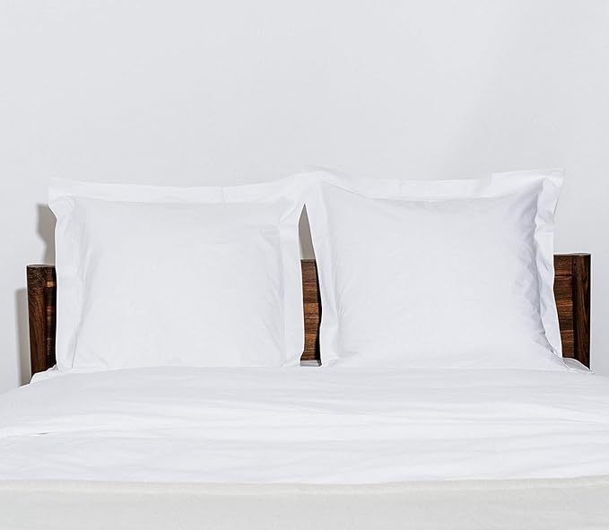 Euro Sham Covers 22x22 Set of 2 White 600 Thread Count 100% Egyptian Cotton Pack of 2 Euro 22x22 Pillow Cover Cushion Cover Cases Soft Skin Friendly European Size Decorative Square Pillow Shams