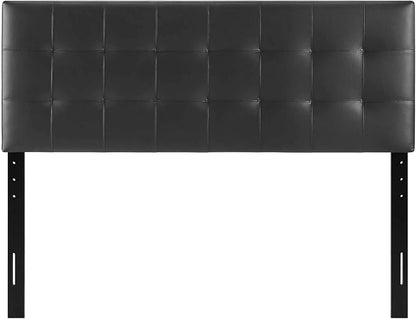 Modway Lily Tufted Faux Leather Upholstered King Headboard in Black