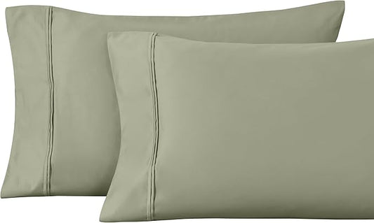 1200 Thread Count 100% Egyptian Cotton, Soft and Breathable, 2-Piece King Pillowcase Set Solid, Sage
