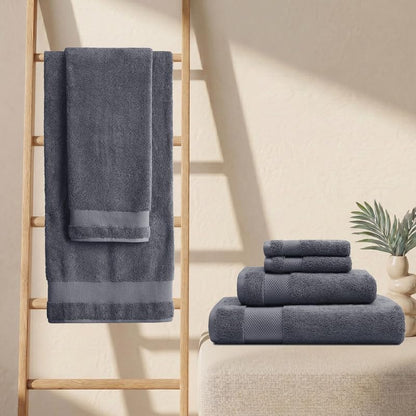 BIOWEAVES 100% Organic Cotton Bath Sheet Set of 2 | Soft Oversized Bath Towels | 700 GSM Premium Bath Towel Sheet Set GOTS Certified - Charcoal