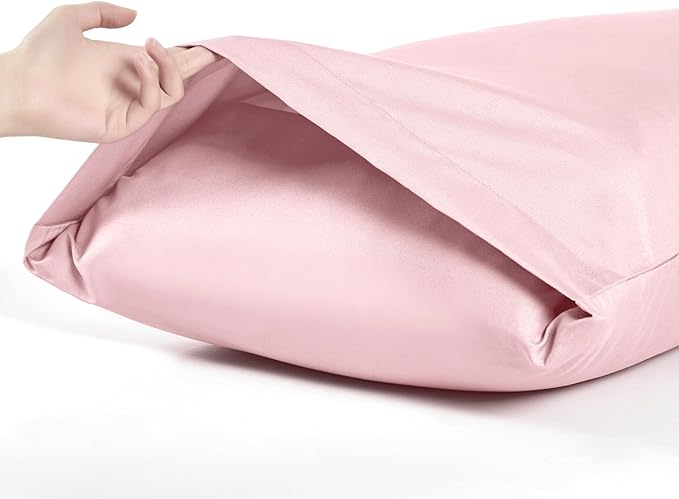 MILVOWOC 2Pcs Brushed Microfiber Queen Pillowcases - 20 x 30 Inch, Dusty Pink Pillow Case Set Non Slip Envelope Pillow Cover with Moisture Absorption and Anti-Wrinkle