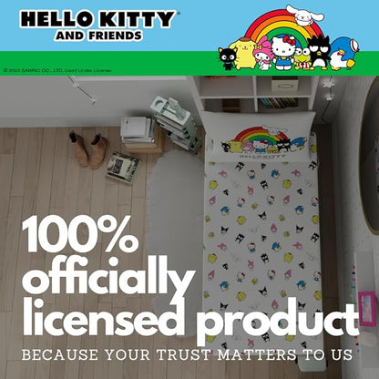 Collectibles Hello Kitty & Friends Bedding Super Soft Cotton 3 Piece Twin XL Sheet Set, College Dorm Essentials, (Officially Licensed Product) by Franco