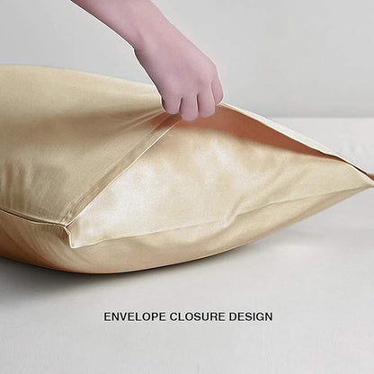 FLXXIE King Pillow Cases Set of 2, Soft Microfiber Pillow Covers with Envelope Closure, Wrinkle, Fade and Stain Resistant Pillowcases, 20x36, Light Taupe
