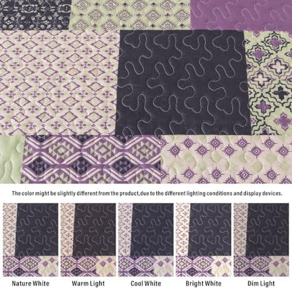 HoneiLife Quilt Sets King Size - Microfiber Quilts 3-Pieces, Lightweight Bedspreads for King Bed Use, Checkered Coverlets Vintage Bed Cover King Quilt Bedding Set All Season Quilts