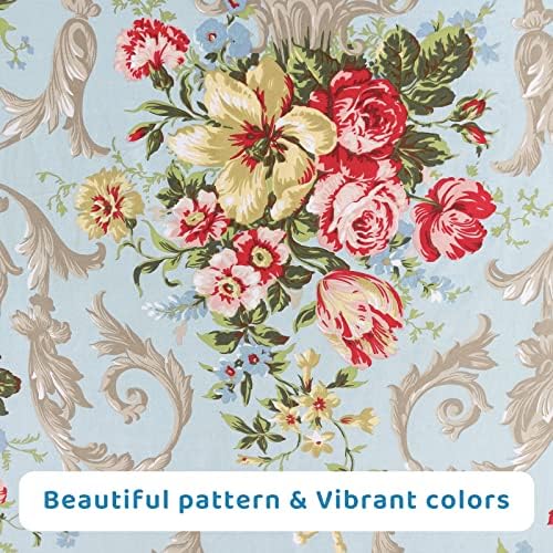 QSH Floral Queen Size Sheet Sets - Luxury Peony Flower Print Pattern Egyptian Cotton Printed Bedding Sheets Queen Size Bed Extra Soft and Breathable 4pcs Deep Pockets Bed Sheets