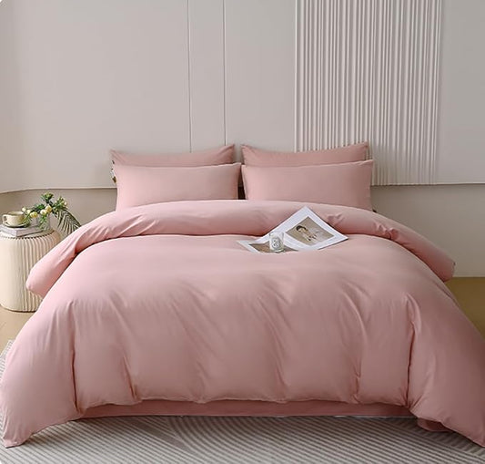 Houseri Pink Comforter Set - Full Size, Blush & Dusty Pink Bedding for Teen Girls