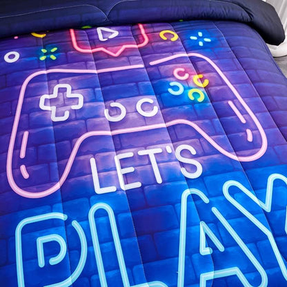 Gaming Bedding Sets for Boys,Twin Comforter Set for Boys,Gaming Comforter Set for Boy,Kids Bedding Twin with 2 Pillowcases,Microfiber Boy Bed Set,All Season Use