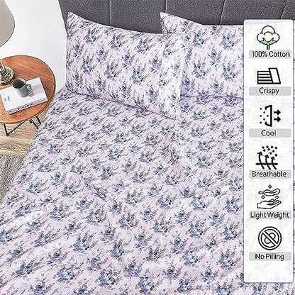 RUVANTI 100% Cotton Full Sheets, Percale Bedding Full Size Set, Maple