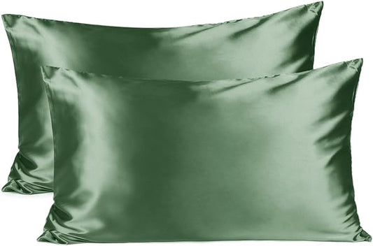 Yanibest Satin Pillowcase, Silk Pillow Cases for Hair and Skin with Zipper, Queen Pillow Cases Set of 2 for 20"x30", Exquisite Packaging for Women Men