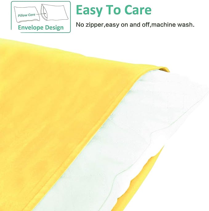 NTBAY King Pillowcase Set - 2 Pack Brushed Microfiber 20x40 Pillowcases - Soft, Wrinkle-Free, Fade-Resistant, Stain-Resistant, Yellow Pillowcases with Envelope Closure - 20x40 Inches, Yellow