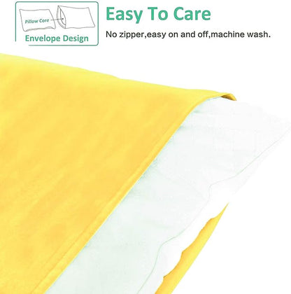 NTBAY King Pillowcase Set - 2 Pack Brushed Microfiber 20x40 Pillowcases - Soft, Wrinkle-Free, Fade-Resistant, Stain-Resistant, Yellow Pillowcases with Envelope Closure - 20x40 Inches, Yellow