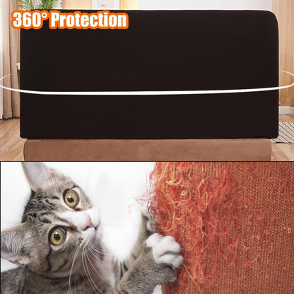 WOMACO Stretch Bed Headboard Slipcover 180 GSM Thick Fabric Solid Color Dustproof Bed Head Protector Cover for Bedroom Décor (Dark Coffee, 59-67")