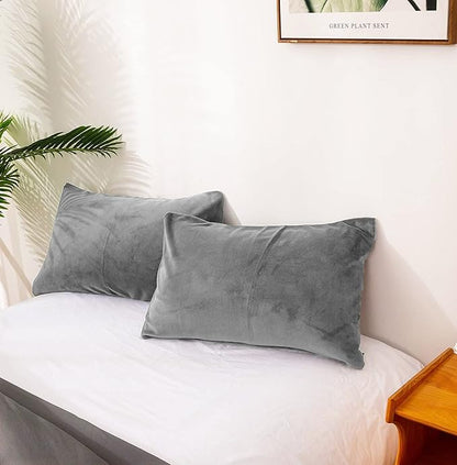 Houseri Grey Velvet Comforter Set Twin Fluffy Flannel Furry Bedding Sets Kids Fuzzy Comforter Plain Grey Sherpa Bedding Comforters Sets Twin