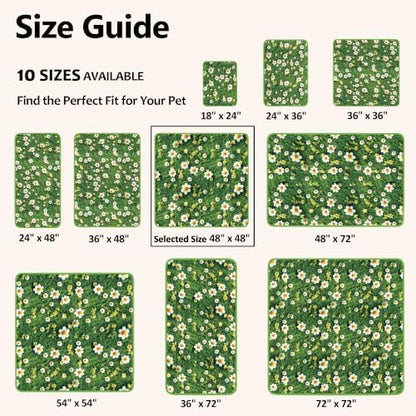 Washable Pee Pads for Dogs, Reusable Puppy Potty Training Pads, Ultra-Absorbent Thick Waterproof Leak-Proof Non-Slip Pads & Mat for Crate, Playpen, Floor, Whelping & Housebreaking , 2 Pack 48"x48"