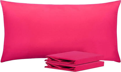 NTBAY King Pillowcase Set - 2 Pack Brushed Microfiber 20x40 Pillowcases - Soft, Wrinkle-Free, Fade-Resistant, Stain-Resistant, Magenta Pillowcases with Envelope Closure - 20x40 Inches, Magenta