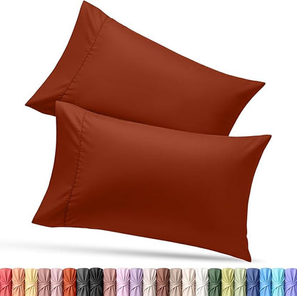 Utopia Bedding Queen Pillow Cases - 2 Pack - Envelope Closure - Soft Brushed Microfiber Fabric - Shrinkage and Fade Resistant Pillow Covers Queen Size 20 X 30 Inches (Queen, Orange)