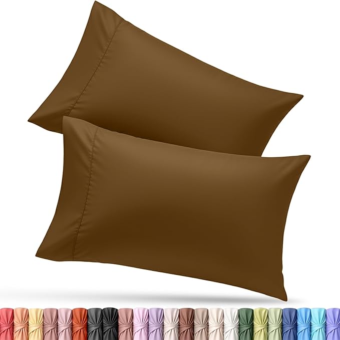 Utopia Bedding King Pillow Cases - 2 Pack - Envelope Closure - Soft Brushed Microfiber Fabric - Shrinkage and Fade Resistant Pillow Covers King Size 20 X 40 Inches (King, Mocha)