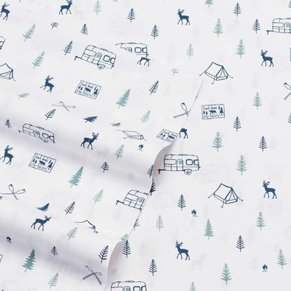 Eddie Bauer Home | Percale Collection Sheet Set-100% Cotton, Crisp & Cool, Lightweight & Moisture-Wicking Bedding, King, Campout