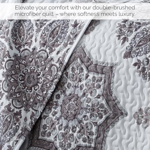 Twin Daybed Quilt Set, 6-Piece Quilt Bedding Cover, Shams, bed skirt, Grey