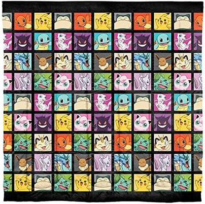 Northwest Pokemon Kanto Favorites Full Size Bed in a Bag Set, Pikachu Charmander Squirtle Bulbasaur, Kids Boys Girls Bedding Comforter Sheets